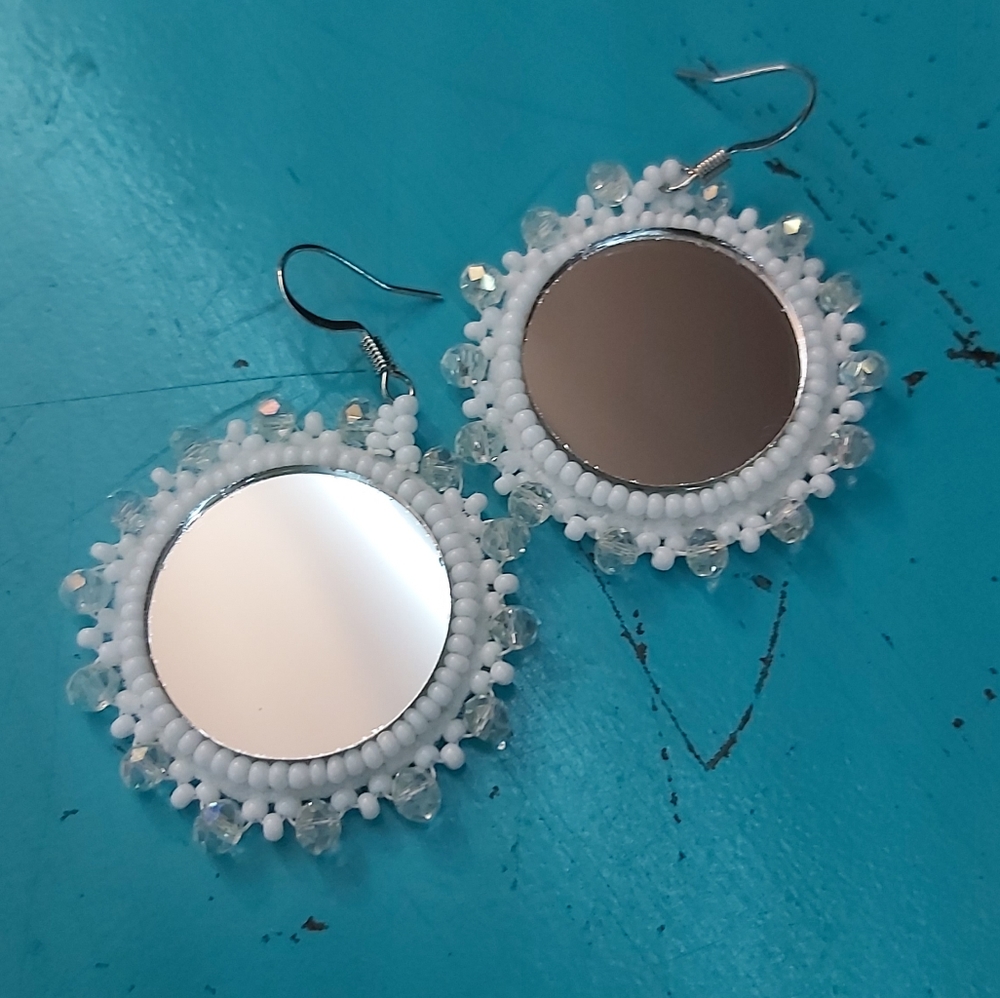 Mirrored beaded earings